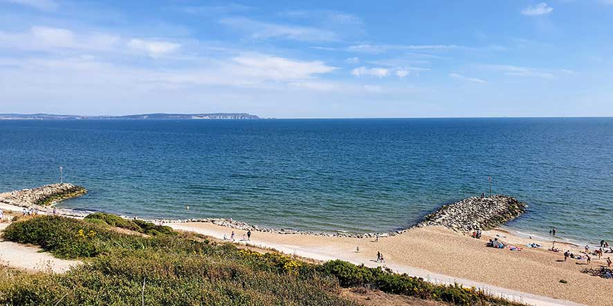 Highcliffe Beach (Isle of Wight visible), 30 mins. away